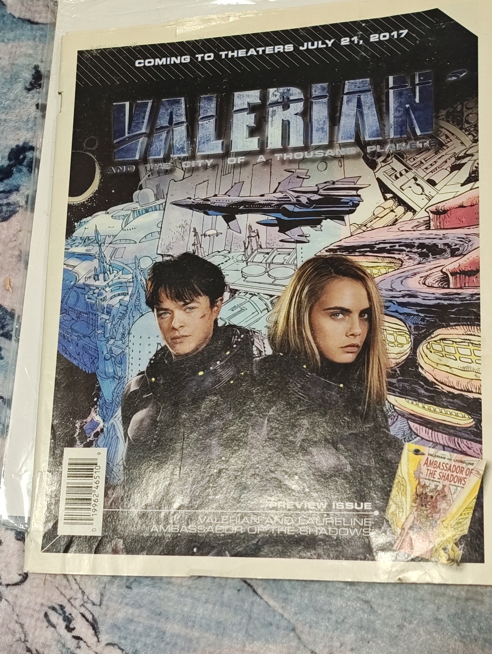 Valerian Illustrated Cover Art Poster - Blue and Black